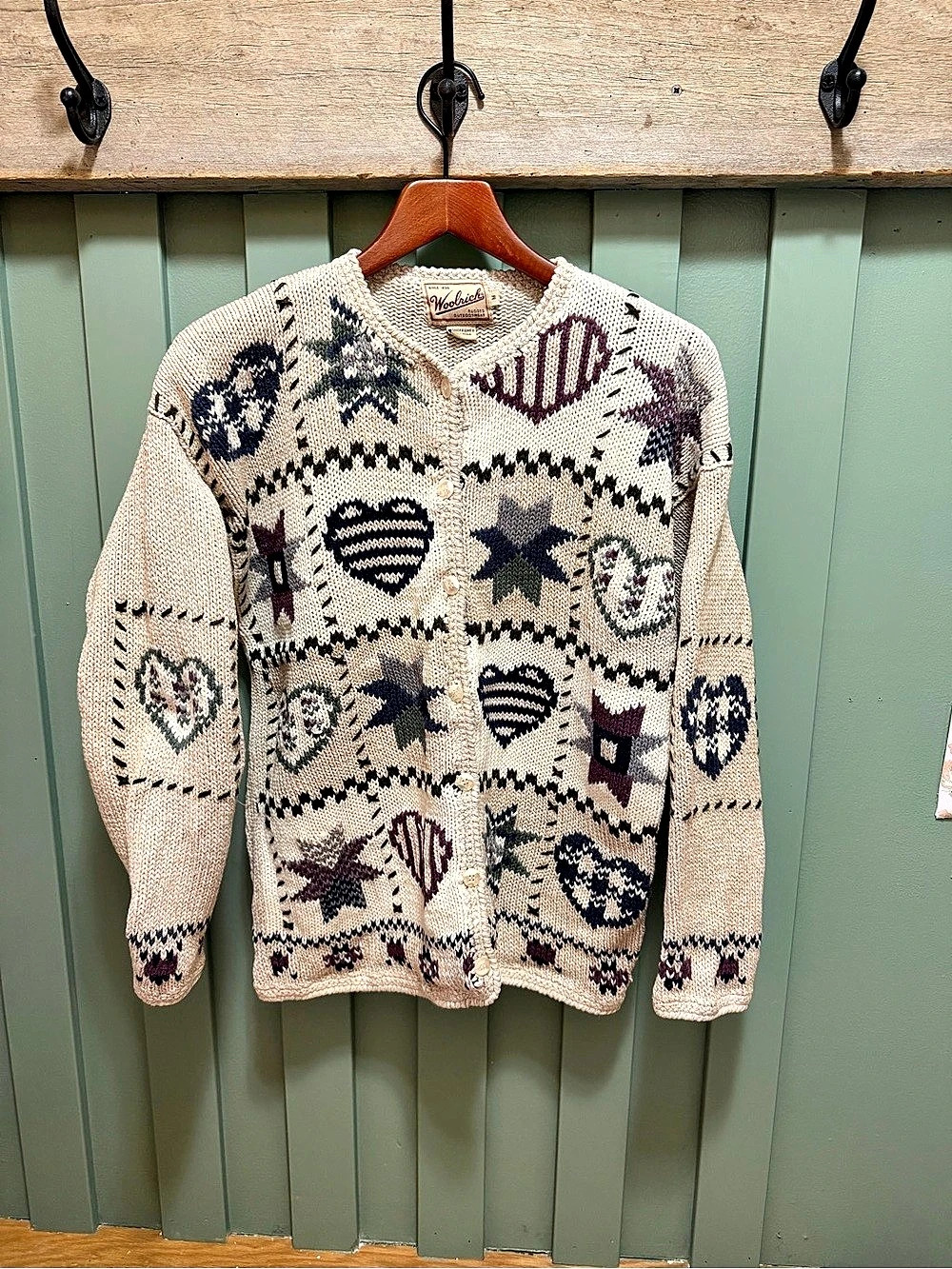 Woolrich Vintage Woolrich Country Hearts and Stars Patchwork Cardigan Vintage M